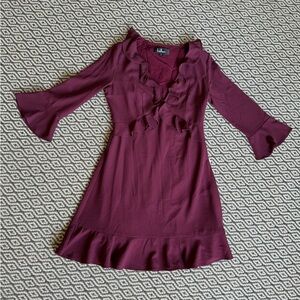 Elegant Purple Ruffle Dress